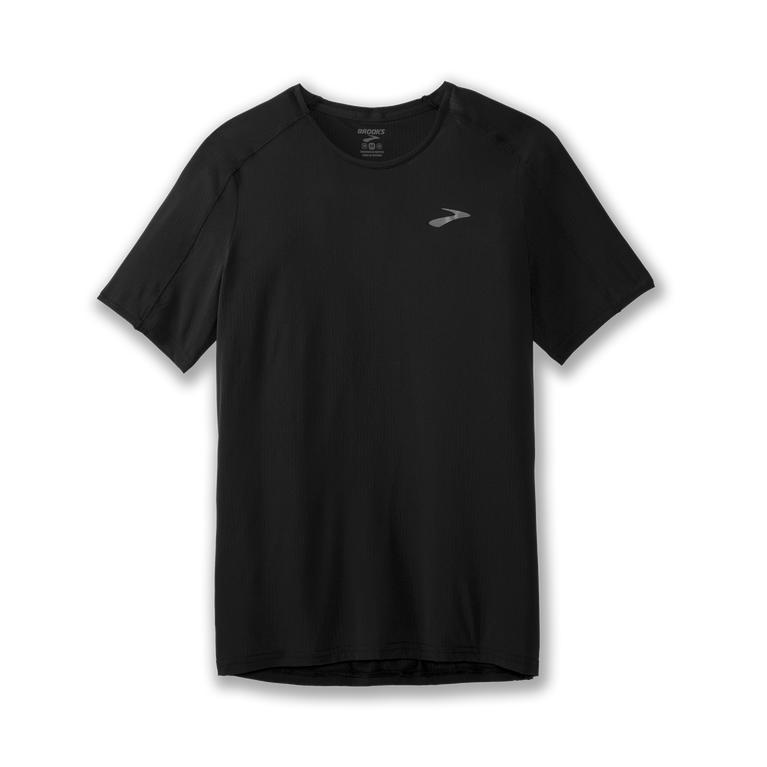 Brooks Atmosphere Men's Short Sleeve Running Shirt - Black (80345-SIJF)